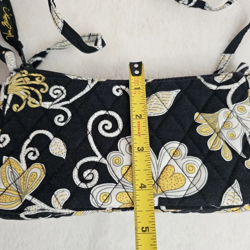 Vera Bradley black Yellow and White Floral Bird Purse with Matching Wallet - Picture 7 of 15